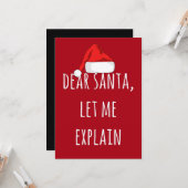 親愛なサンタへ　説明させてね　面白いクリスマス カード (正面/裏面インサイチュ)
