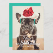 親愛なサンタ私達は休日の写真カードを説明してもいいです シーズンカード (正面/裏面)