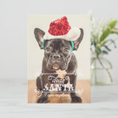 親愛なサンタ私達は休日の写真カードを説明してもいいです シーズンカード (スタンド正面)