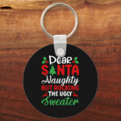親愛なサンタ いたずらだけどカッコいいダサいクリスマススウェーター キーホルダー (正面)