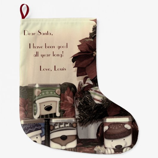 親愛なサンタ ラージクリスマスストッキング (正面)