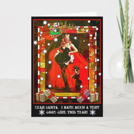 親愛なサンタ、私はずっと非常によい女の子です シーズンカード (正面)