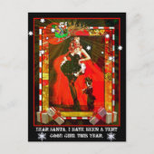 親愛なサンタ、私はずっと非常によい女の子今年です シーズンポストカード (正面)