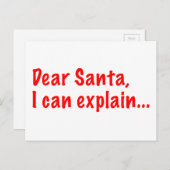 親愛なサンタ、私は…説明してもいいです シーズンポストカード (正面/裏面)