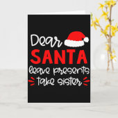 親愛なサンタTシャツ 兄弟お揃い家族クリスマス カード (黄色い花)