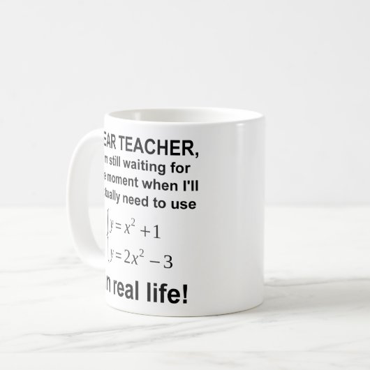 親愛な先生の実際の数学のおもしろマグカップ コーヒーマグカップ (正面左)