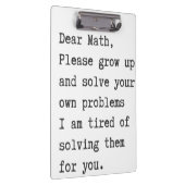 親愛な数学はあなた自身の問題を解決します クリップボード (右)