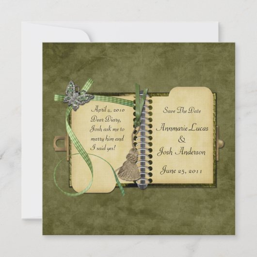 親愛な日記のヴィンテージの保存日付 セーブザデート (正面)