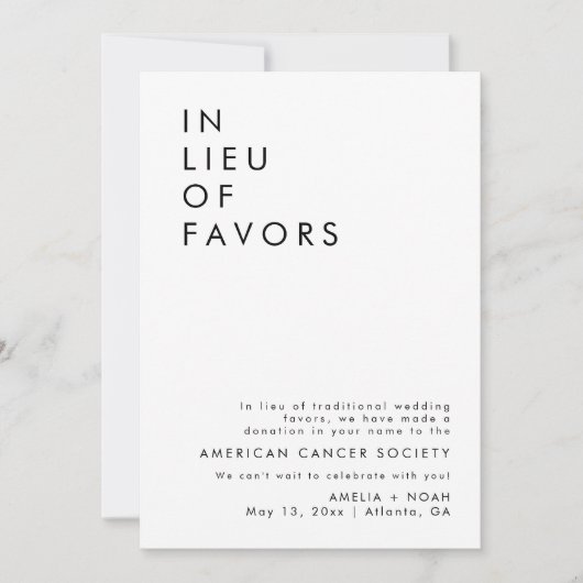 親愛の署名の代わりに近代結婚式披露宴 招待状 (正面)