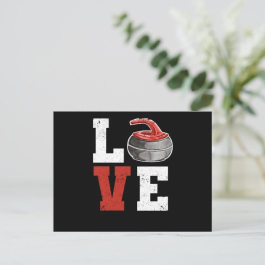 親愛カーラー愛好家の冬の氷 ポストカード (スタンド正面)