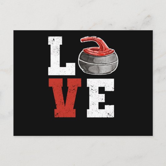 親愛カーラー愛好家の冬の氷 ポストカード (正面)