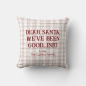 親愛サンおもしろいタモダンピンクレッドファミリークリスマス クッション (正面)