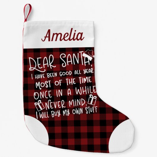 親愛サンタかわいいねおもしろい スモールクリスマスストッキング (正面)