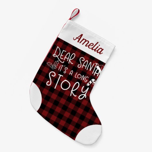 親愛サンタかわいい長い物語だおもしろい スモールクリスマスストッキング (正面 (吊り時))