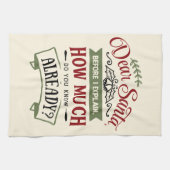 親愛サンタがクリスマスおもしろい引用文 キッチンタオル (横)