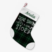 親愛サンタが長話の緑を持ち寄せおもしろい スモールクリスマスストッキング (正面 (吊り時))