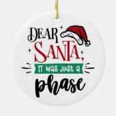 親愛サンタはただの段階だった |クリスマスおもしろい セラミックオーナメント (裏面)