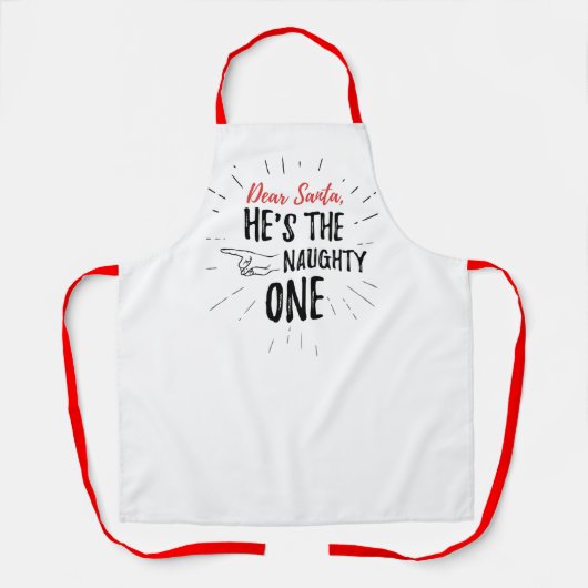 親愛サンタは一ついけなのクリスマスおもしろい エプロン (正面)