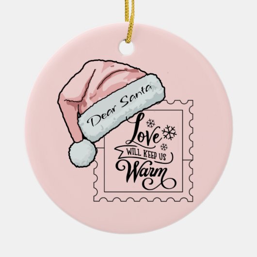 親愛サンタクロースパーソナライズされたマス セラミックオーナメント (正面)