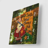 親愛サンタセンドマネーウォール時計 スクエア壁時計 (傾斜)