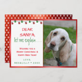 親愛サンタドッグポープリントドッグホリデーカード シーズンカード (正面/裏面)