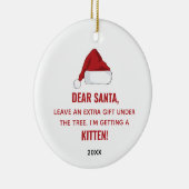 親愛サンタ新パーソナライズされた猫の里親 セラミックオーナメント (右)