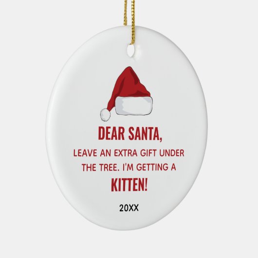 親愛サンタ新パーソナライズされた猫の里親 セラミックオーナメント (右)