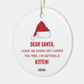 親愛サンタ新パーソナライズされた猫の里親 セラミックオーナメント (左)