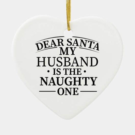 親愛サンタ私の夫が一ついけなだ セラミックオーナメント (正面)