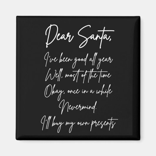 親愛サンタ自分の買物のクリスマスおもしろい マグネット (正面)