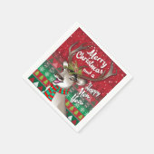 親愛トナカイ – Merry Christmas and happy NewYear スタンダードカクテルナプキン (角)