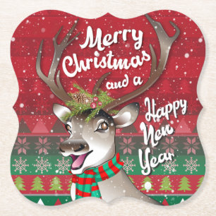 親愛トナカイ – Merry Christmas and happy NewYear ペーパーコースター