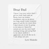 親愛パパタイポグラフィパーソナライズされた フリースブランケット (正面)