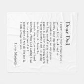 親愛パパタイポグラフィパーソナライズされた フリースブランケット (正面(横))