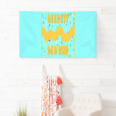 親愛パパベアおもしろいデザインメッド青マスタードカラー 横断幕 (インサイチュ)