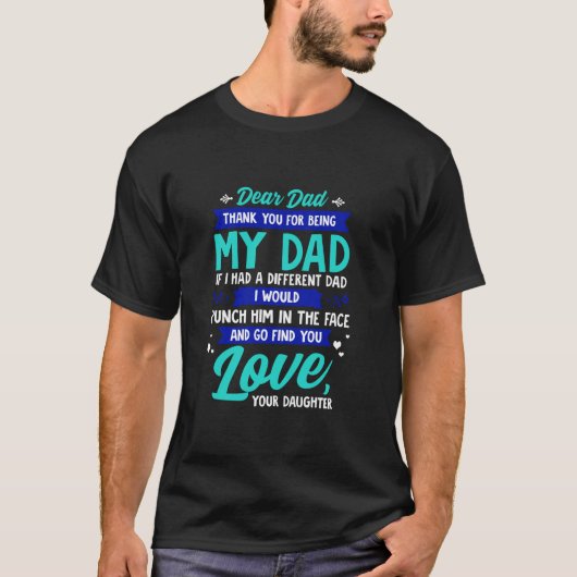 親愛パパ父の日おもしろい娘Fatherhoから Tシャツ (正面)