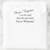 親愛ビーガンは警告 楕円形シール (バッグ)