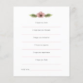 親愛ベビーウィッシュワイルドフラワーカード – ほこりっぽいピンク色の花 (裏面)