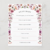 親愛ベビーウィッシュワイルドフラワーカード – ほこりっぽいピンク色の花 (正面)