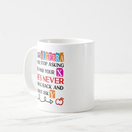 親愛代数ストップ頼数おもしろい引用文 コーヒーマグカップ (正面左)