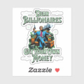 親愛億万長者が自分の金をおもしろい シール (シート)