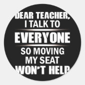 親愛先生みんなと話して席を移す ラウンドシール (正面)