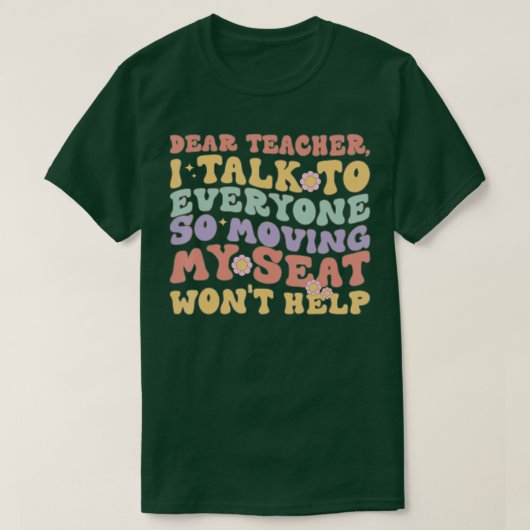 親愛先生、私は戻っおもしろいて皆に話す Tシャツ (デザイン正面)