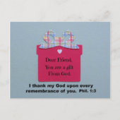 親愛友よ、あなたは神からの贈り物だ ポストカード (正面)