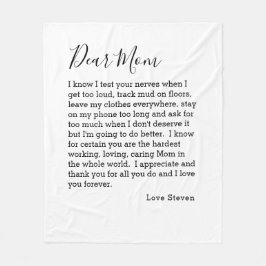 親愛子どものお母さ10代のんラブレターパーソナライズされた  フリースブランケット