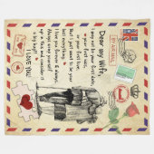 『親愛愛する妻』 フリースブランケット (正面(横))