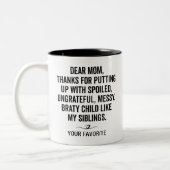 親愛母ギフト母の日おもしろいカスタム兄弟姉妹 ツートーンマグカップ (左)