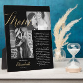 親愛母 |金ゴールドMom Script結婚のメッセージ写真 フォトプラーク (側面)