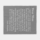 親愛MOMタイポグラフィパーソナライズされた文 フリースブランケット (正面(横))