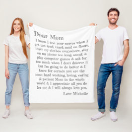 親愛Mom Letterおもしろいタイポグラフィパーソナライズされた  フリースブランケット